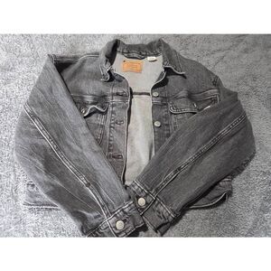 Levi Black Distressed Crop Jacket